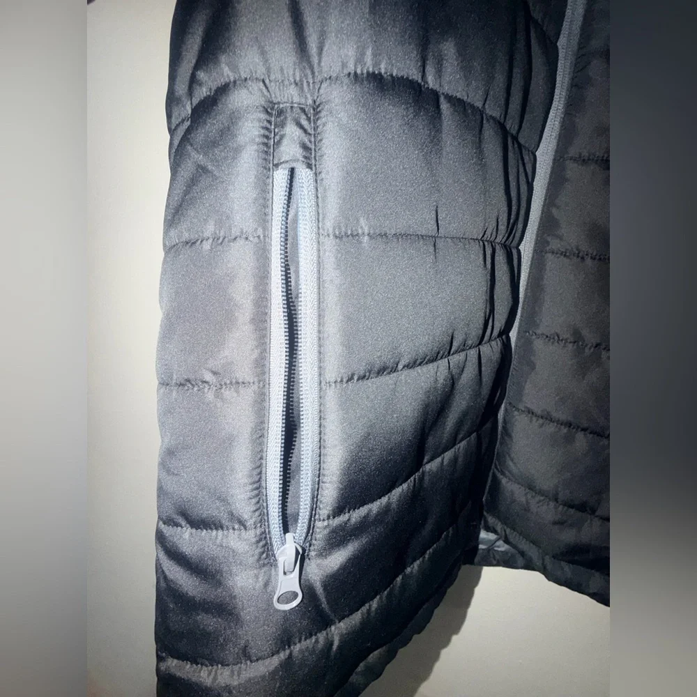 Maui and Sons Black Quilted Jacket with Logo